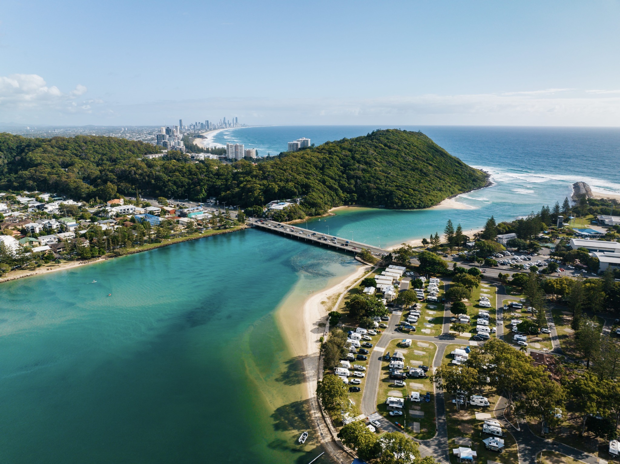 Aerial view of Tallebudgera Creek